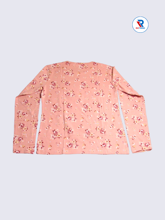 Girls Full Sleeve T-Shirt 15-16yrs in Salmon(Back)-RioTrend