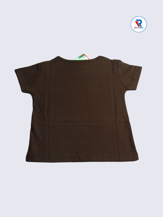Girls T-Shirt 02-03yrs in Brown Color with Design(Back)-RioTrend