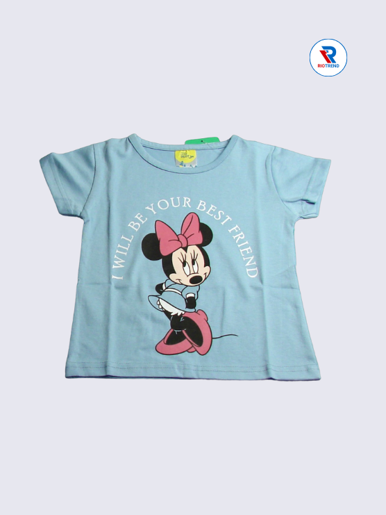 Girls T-Shirt 02-03yrs in Light Blue Color(Front)-RioTrend