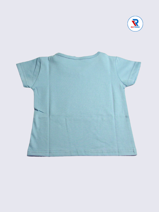 Girls T-Shirt 02-03yrs in Light Blue Color(Back)-RioTrend