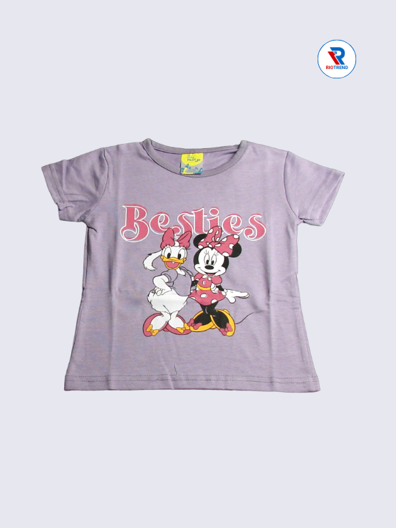 Girls T-Shirt 02-03yrs in Mauve Color(Front)-RioTrend