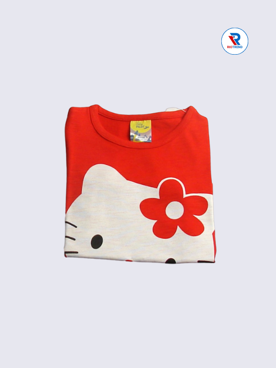 Girls T-Shirt 02-03yrs in Red Color(Folded)-RioTrend