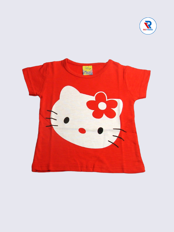 Girls T-Shirt 02-03yrs in Red Color(Front)-RioTrend