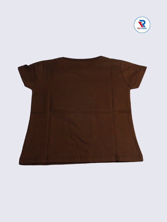 Girls T-Shirt 03-04yrs in Brown Color(Back)-RioTrend