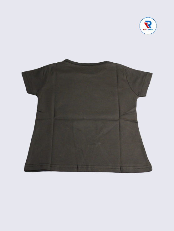 Girls T-Shirt 03-04yrs in Charcoal Color(Back)-RioTrend