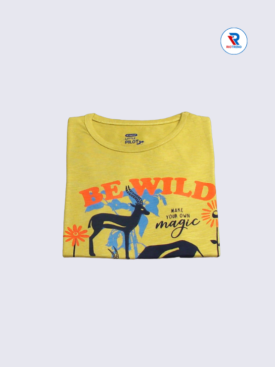 Girls T-Shirt 03-04yrs in Lemon Color(Folded)-RioTrend