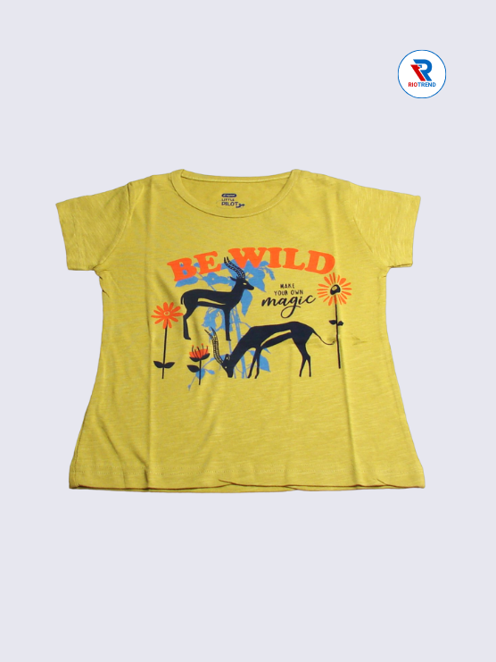 Girls T-Shirt 03-04yrs in Lemon Color(Front)-RioTrend