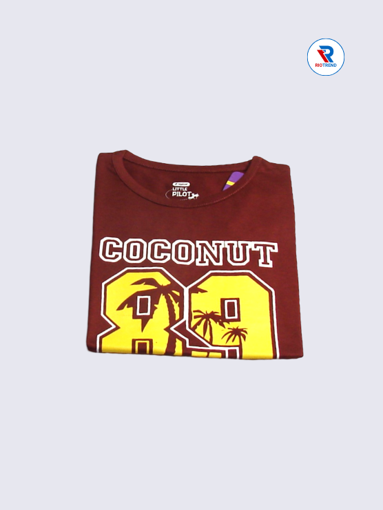 Girls T-Shirt 03-04yrs in Maroon Color(Folded)-RioTrend