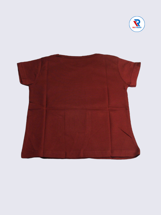 Girls T-Shirt 03-04yrs in Maroon Color(Back)-RioTrend