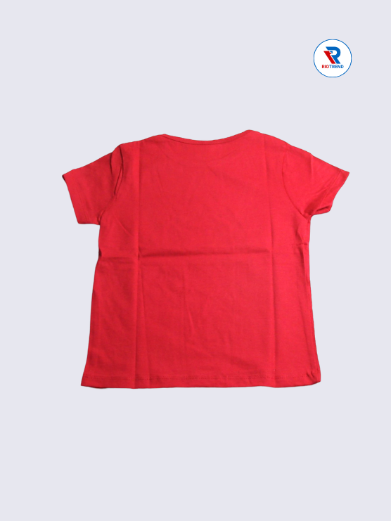 Girls T-Shirt 05 to 12yrs in Dark Pink Color(Back)-RioTrend