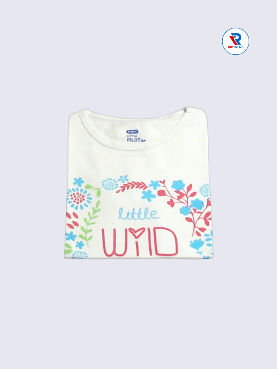 Girls T-Shirt 05 to 12yrs in Off White Color(Folded)-RioTrend