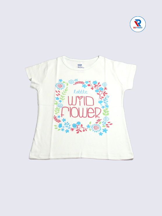 Girls T-Shirt 05 to 12yrs in Off White Color(Front)-RioTrend