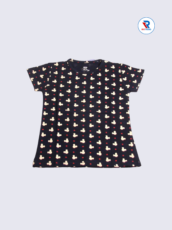 Girls T-Shirt 07-08yrs in Charcoal Color(Front)-RioTrend