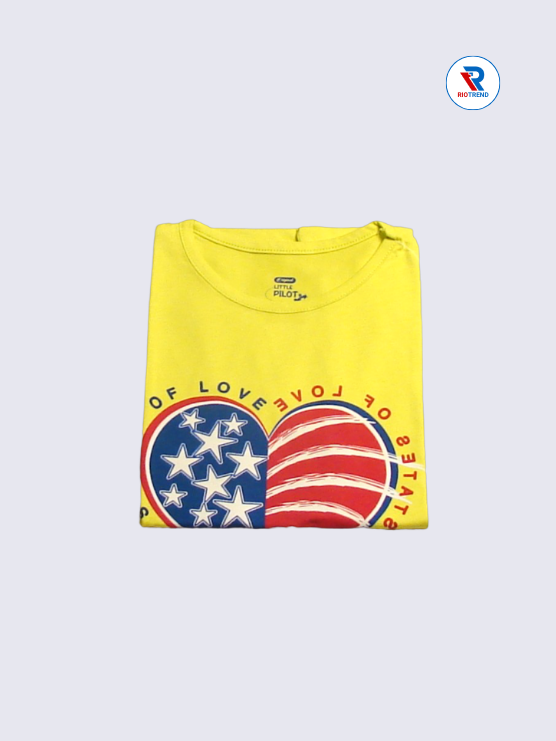 Girls T-Shirt 09-10yrs in Bright Yellow(Folded)-RioTrend