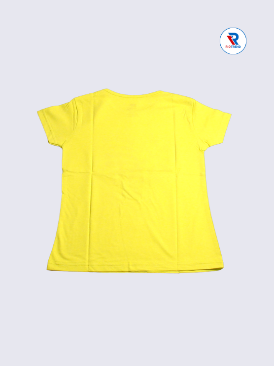 Girls T-Shirt 09-10yrs in Bright Yellow(Back)-RioTrend