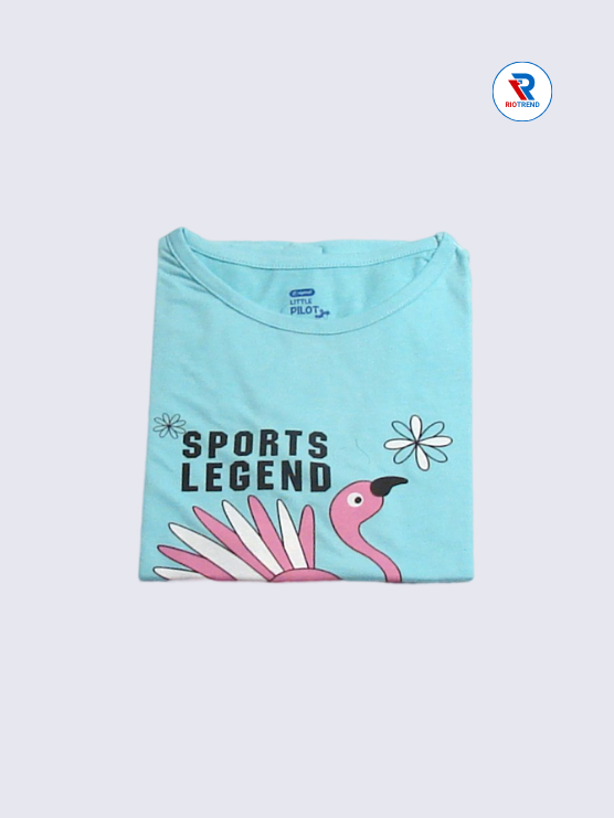 Girls T-Shirt 09-10yrs in Light Cyan(Folded)-RioTrend