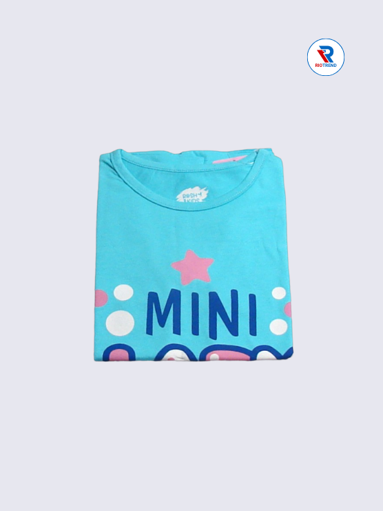 Girls Full Sleeve T-Shirt 09-10yrs in Turquoise Color(Folded)-RioTrend