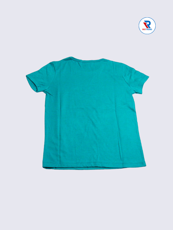 Girls T-Shirt 09 to 12yrs in Dark Green Color(Back)-RioTrend