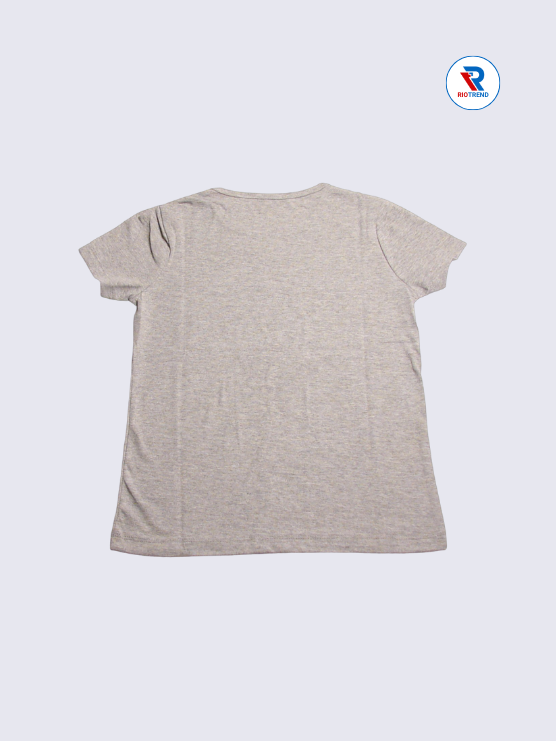 Girls T-Shirt 09 to 12yrs in Gray Color(Back)-RioTrend