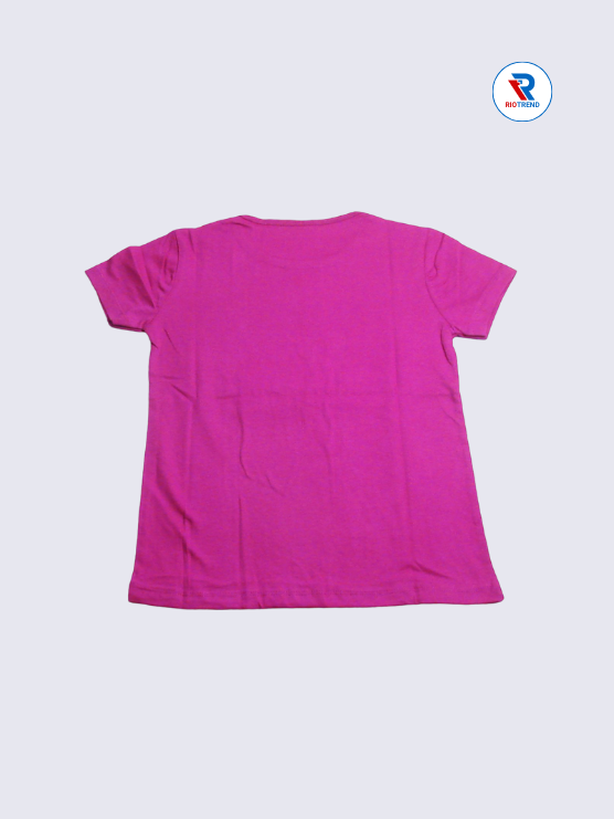 Girls T-Shirt 09 to 12yrs in Violet Color(Back)-RioTrend