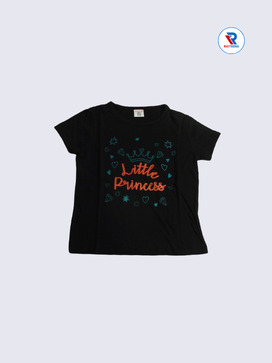 Girls 3/4th T-Shirt 05-12Yrs in Black Color - RioTrend