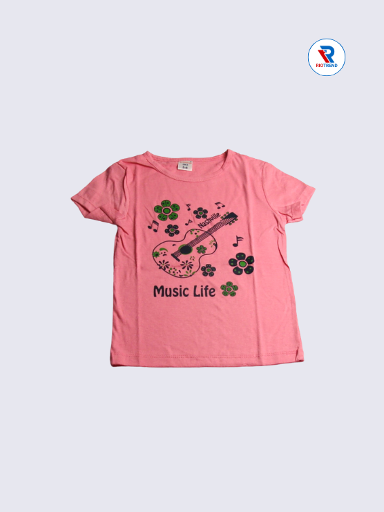 Girls 3/4th T-Shirt 05-12Yrs in Pink Color - RioTrend