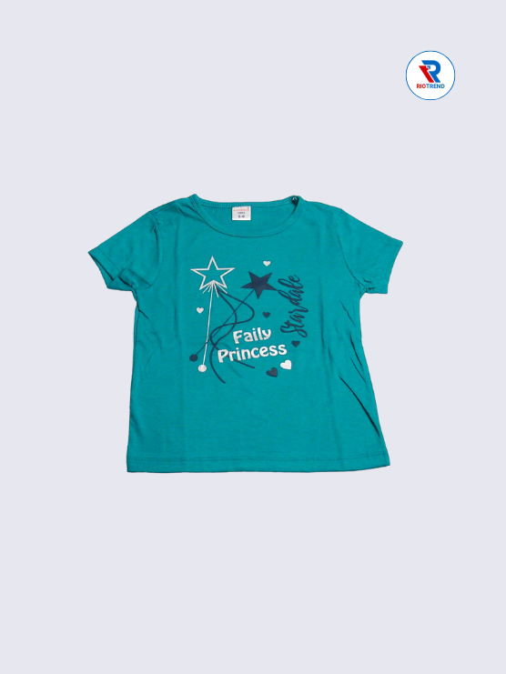 Girls 3/4th T-Shirt 05-12Yrs in Dark Green Color - RioTrend