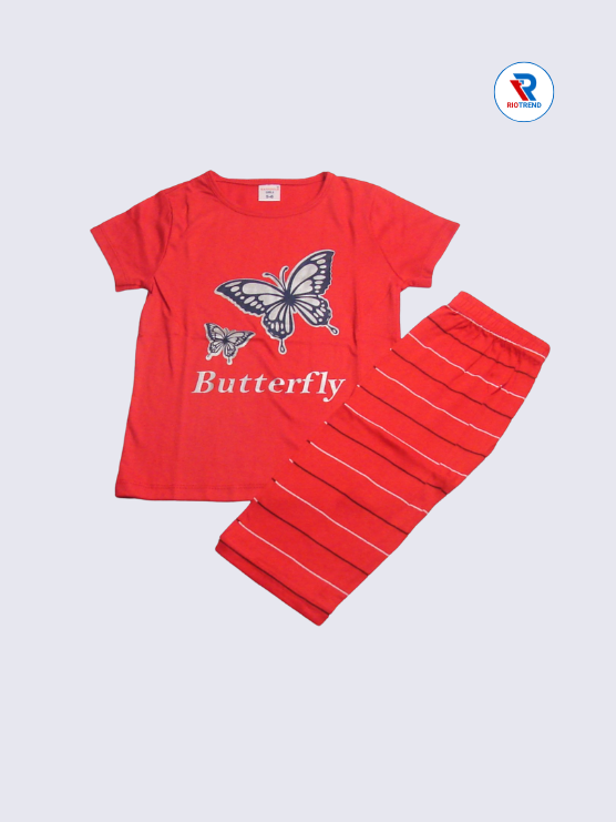 Girls 3/4th Set 05-12Yrs in Red Color - RioTrend