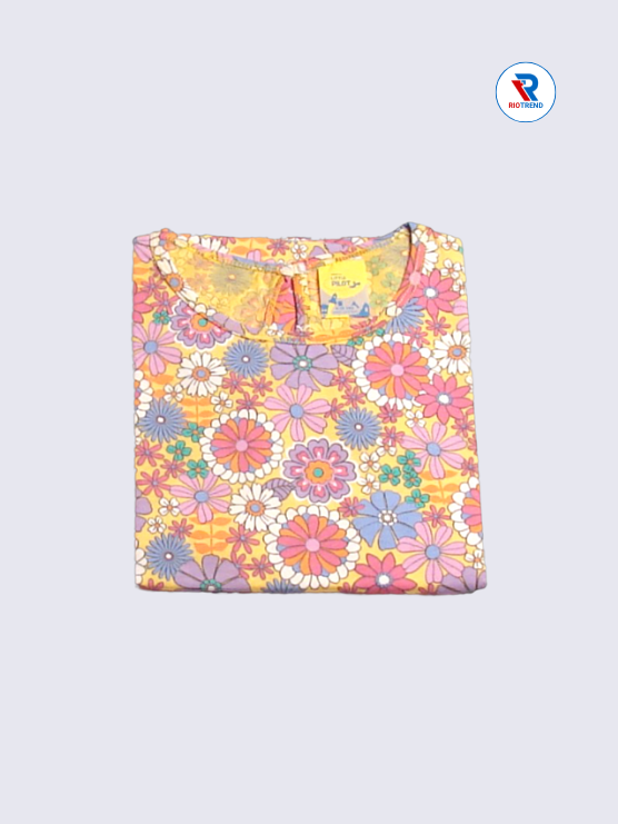 Girls Frock Sleeve 09-10yrs in Pink Sherbet Color(Folded)-RioTrend