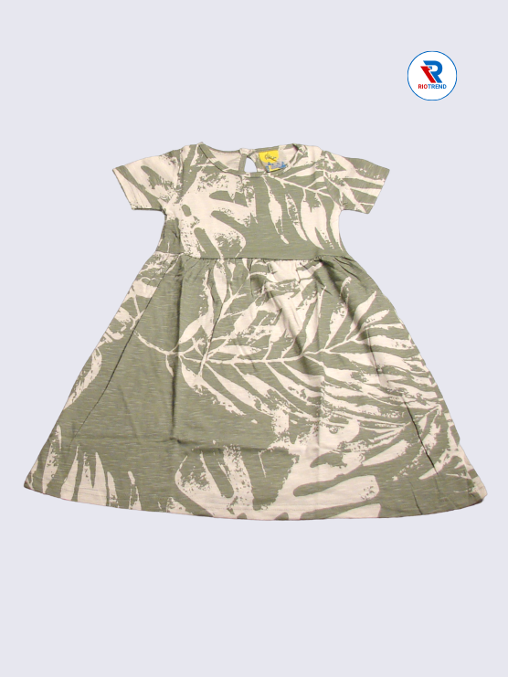 Girls Frock Sleeve 03-06yrs in Taupe Gray Color(Front)-RioTrend