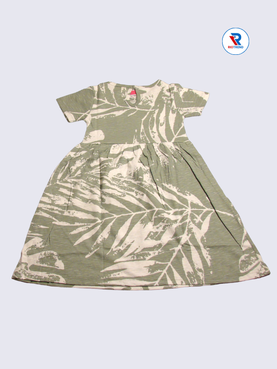 Girls Frock Sleeve 03-06yrs in Taupe Gray Color(Back)-RioTrend