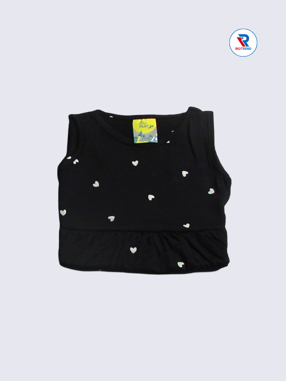 Girls Frock Sleeveless 02-08yrs in Black Color(Folded)-RioTrend