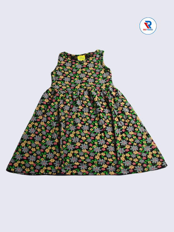 Girls Frock Sleeveless 02-06yrs in Flower Design (Front)-RioTrend