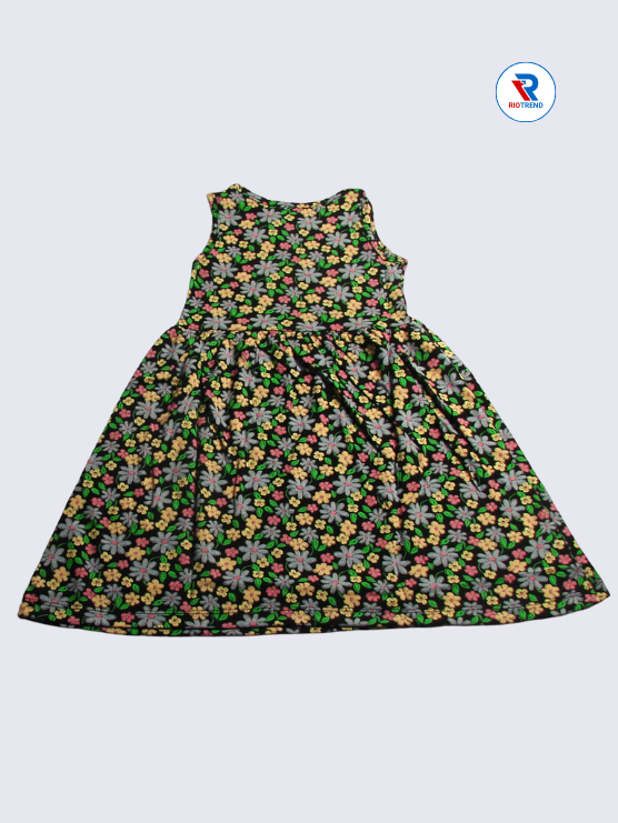 Girls Frock Sleeveless 02-06yrs 02-06yrs in Flower Design(Back)-RioTrend