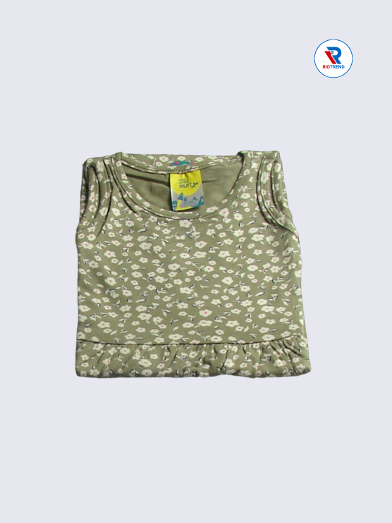 Girls Frock Sleeveless 02-06yrs in Tan Color(Folded)-RioTrend