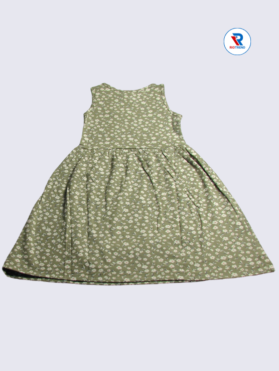Girls Frock Sleeveless 02-06yrs in Tan Color(Back)-RioTrend