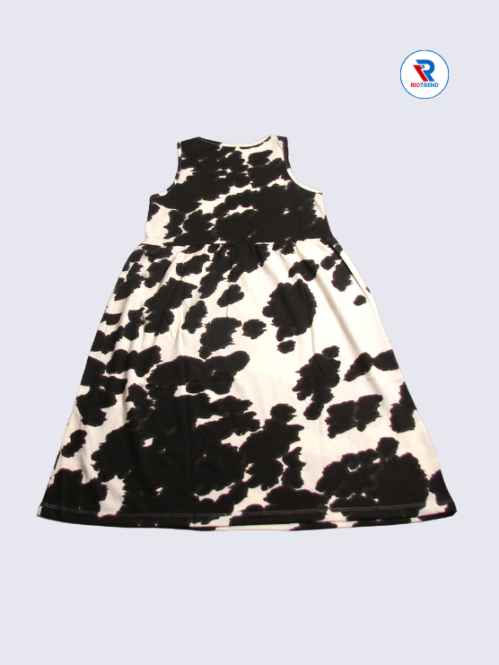 Girls Frock Sleeveless 09-10yrs in Almond Color(Back)-RioTrend