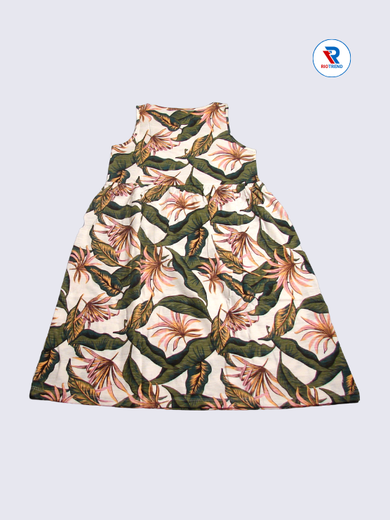 Girls Frock Sleeve 09-10yrs in Linen Color(Back)-RioTrend