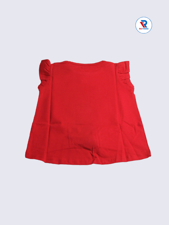 Girls Knot Top 02 to 10yrs in Dark Pink Color (Back)-RioTrend