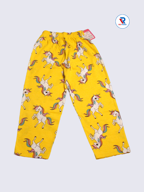 Girls Pyjama Pant 03 to 14yrs in Yellow Color(Full)-RioTrend