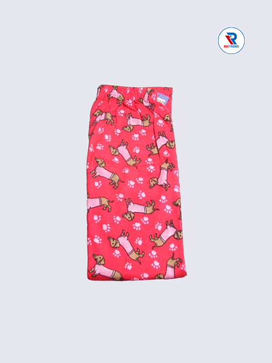 Girls Pyjama Pant 15 to 16yrs in Coral Color(Half Folded)-RioTrend