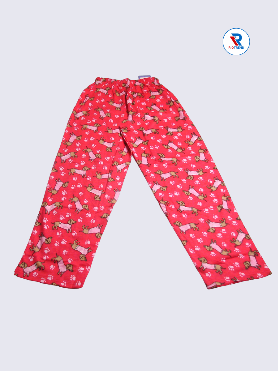 Girls Pyjama Pant 15 to 16yrs in Coral Color(Full)-RioTrend