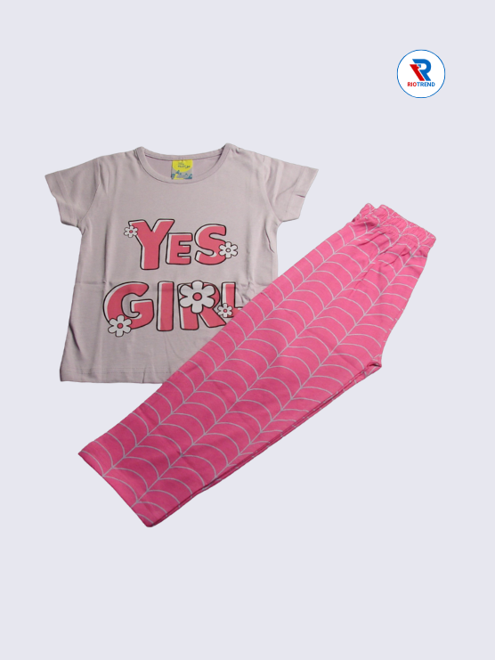Girls Set Cotton 02-12Yrs Lavender and Pink Color - RioTrend