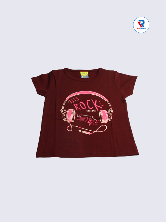 Girls T-Shirt Cotton 03-14Yrs Maroon Color - RioTrend