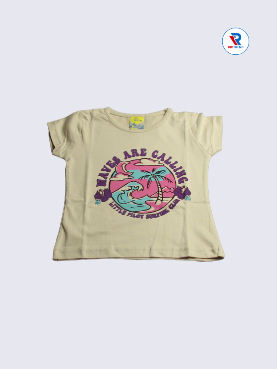 Girls T-Shirt Cotton 02-12Yrs Tan and Bronze Color - RioTrend