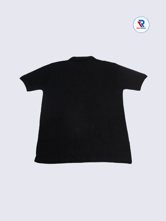 Men's Polo T-Shirt Regular Fit Medium and Large Black Color (Back)- RioTrend