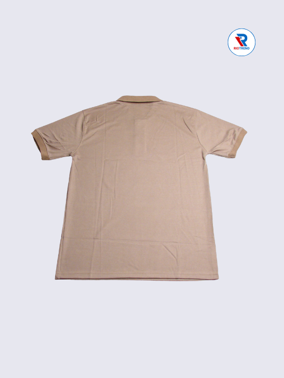 Men's Polo T-Shirt Regular Fit Medium and Large Cream Color (Back)- RioTrend