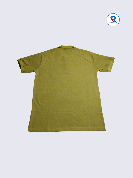 Men's Polo T-Shirt Regular Fit Medium and Large Green Color (Back)- RioTrend