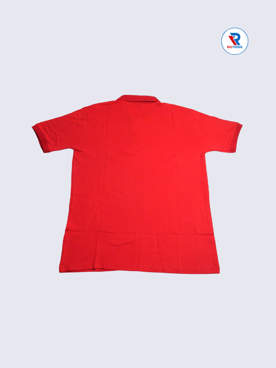 Men's Polo T-Shirt Regular Fit Medium and Large Red Color (Back)- RioTrend