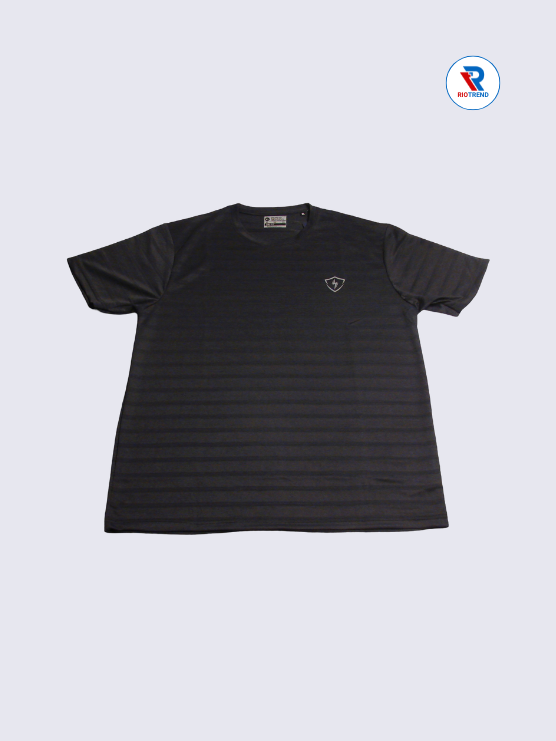 Men's Sports T-Shirt Regular Fit XL Black Color (Front)- RioTrend